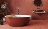 Spoon 2 RAL3009 Freestanding Egg Shaped Solid Surface Bathtub 1 (web)